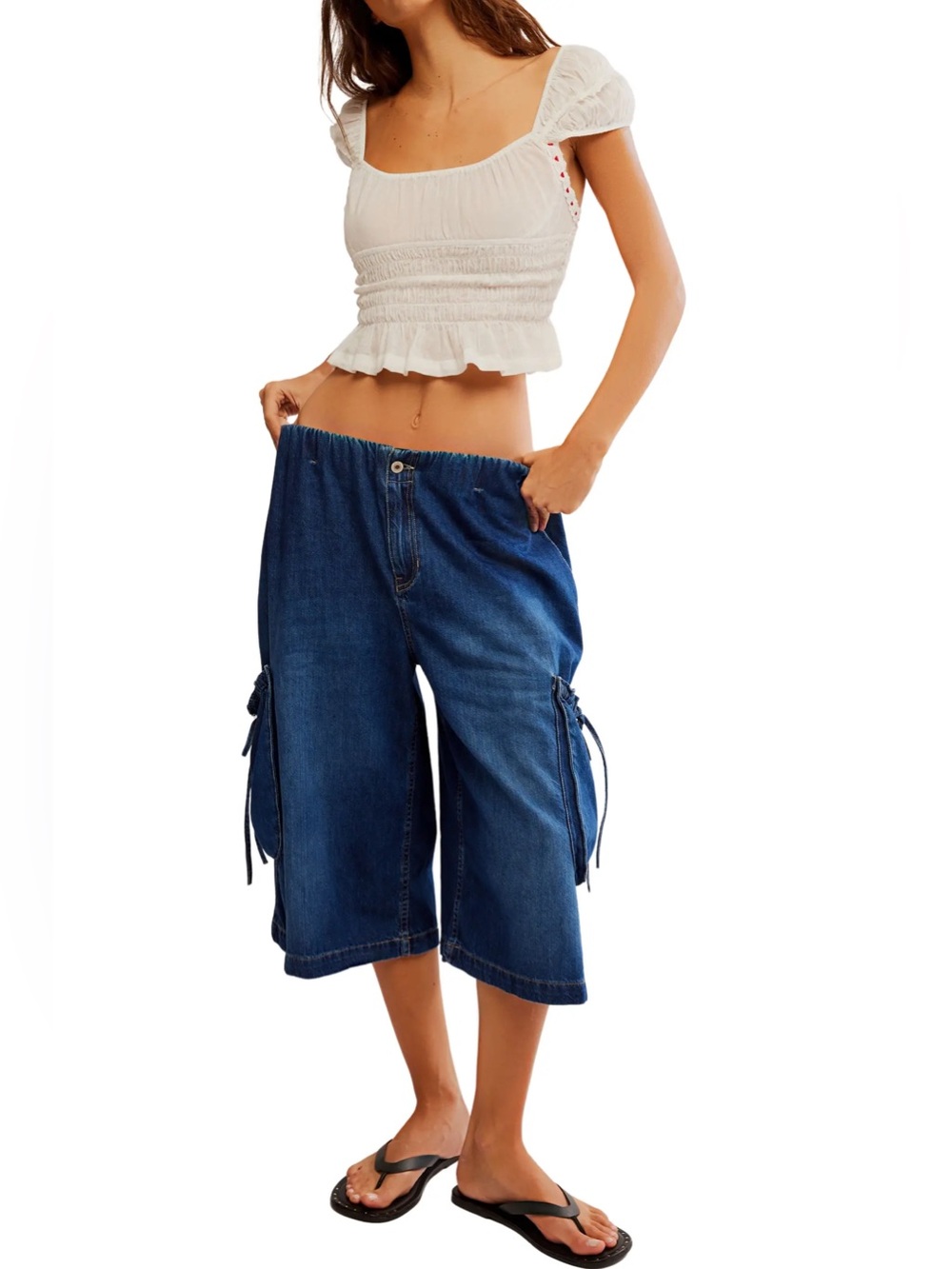 free people Sweet On You Smocked Crop Top